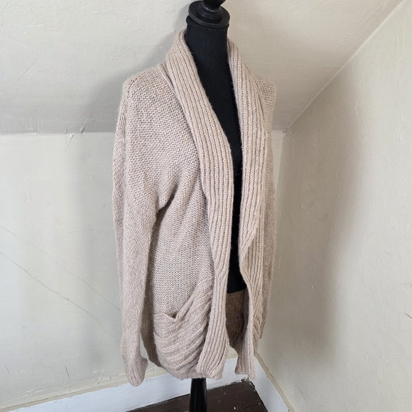 Holistia Alpaca Blend Tan Duster Cardigan with Pockets Women’s Size M - Picture 4 of 10